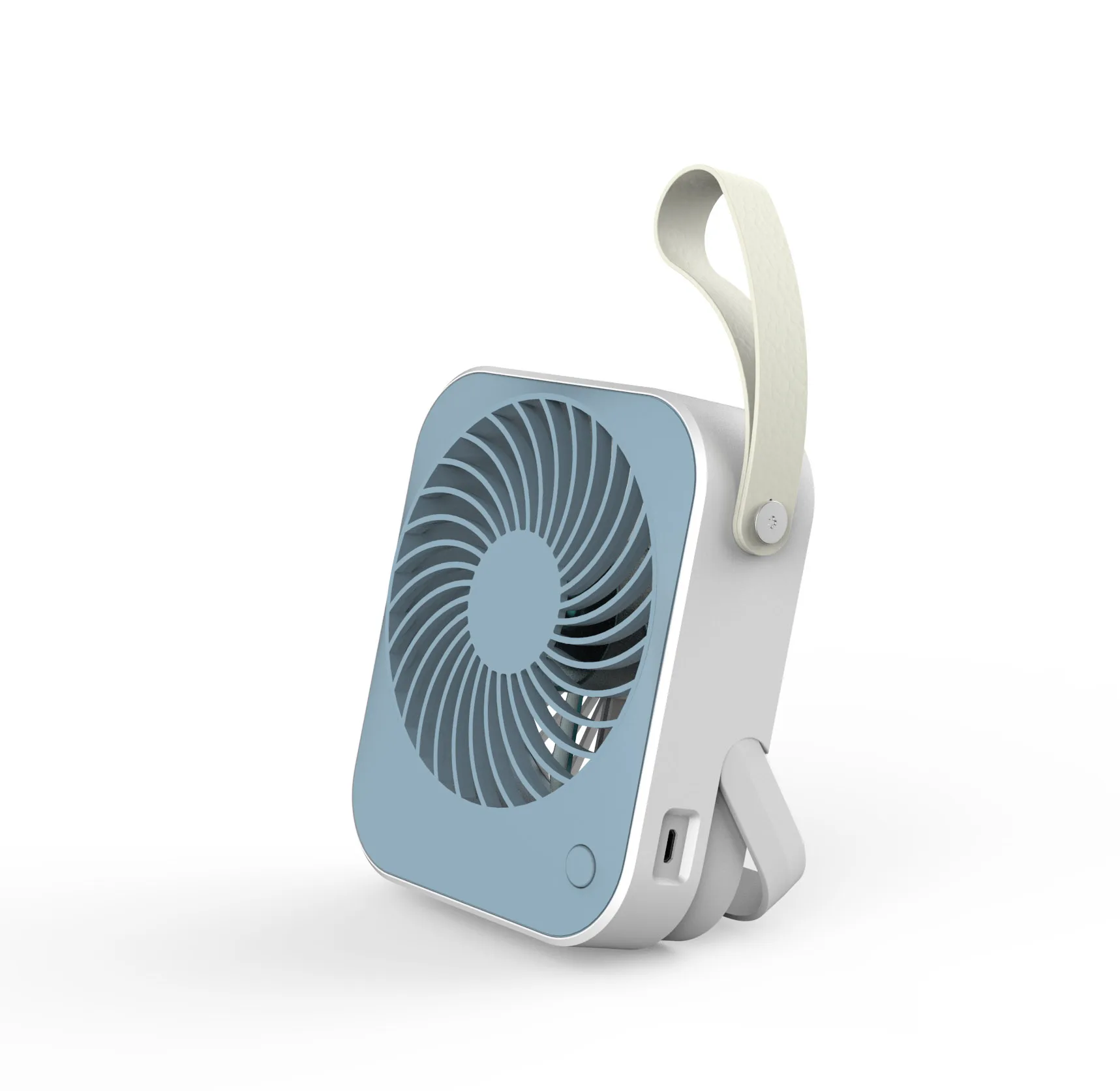 800Mah Battery USB Cable Portable Mini Fanmini Electric Fan Outdoor Student Desktop USB with Base Led Light@Green/_Fan