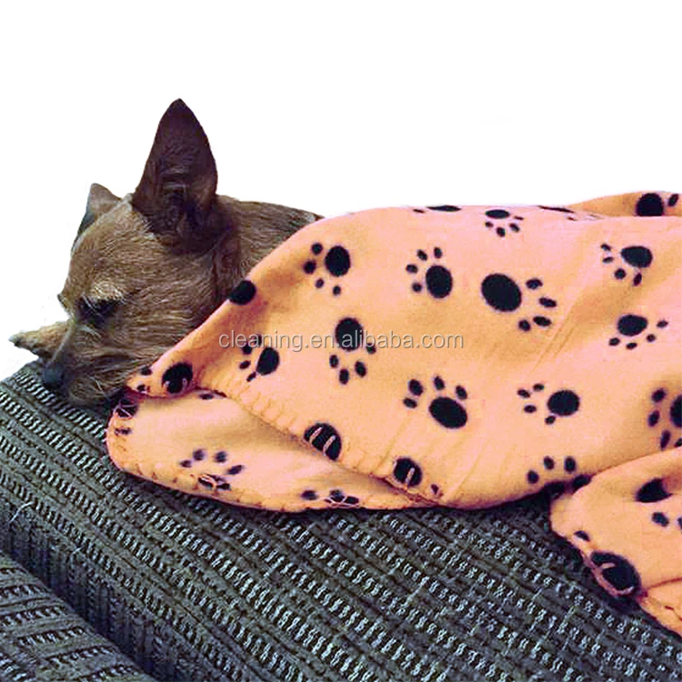 Hot Sales Polar Fleece Washable Paws Printed Cozy Touch Soft Puppy Pet