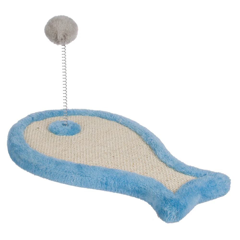Fish Shape Light Blue Lovely Cat Scratcher Board With Toy Buy Cat
