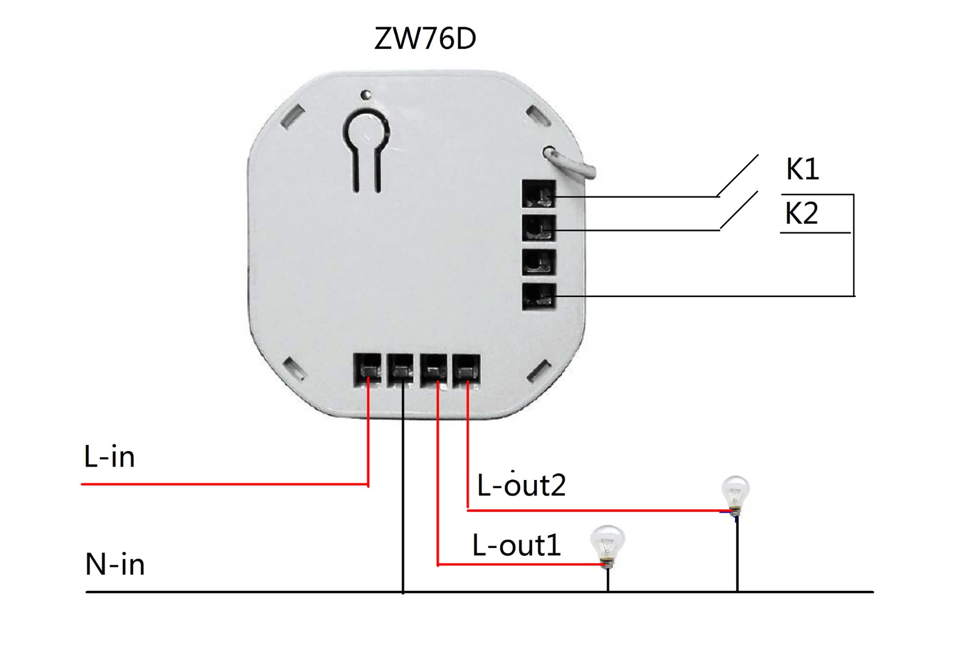 Z-wave In-wall 2-relay Double Switch Zw76d