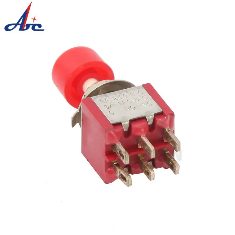 6mm Spring Loaded Dpdt On(on) 6 Pin Momentary Spring Return Toggle