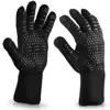 Aramid fiber Plus non-slip silicone BBQ Cooking Glove 932F Extreme Heat Resistant Black bbq gloves oem