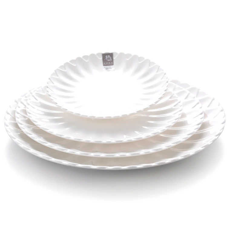 Multi Size Unbreakable Safe Plastic Restaurant Melamine White Serving