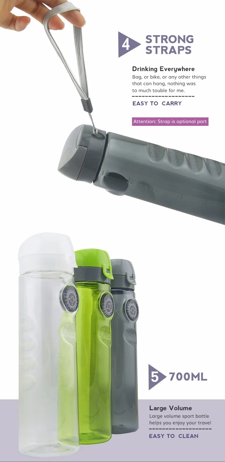 new inventions in china 2024 empty plastic sport water bottle with compass