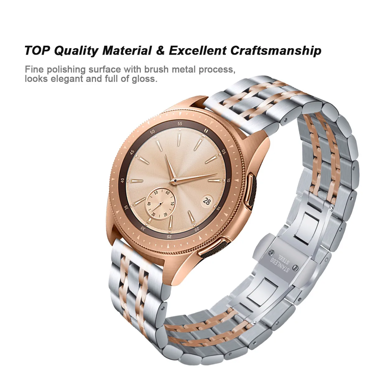 Affordable And Stylish Gold Tone Stainless Steel Watch Band SYMC02J1_K0007163