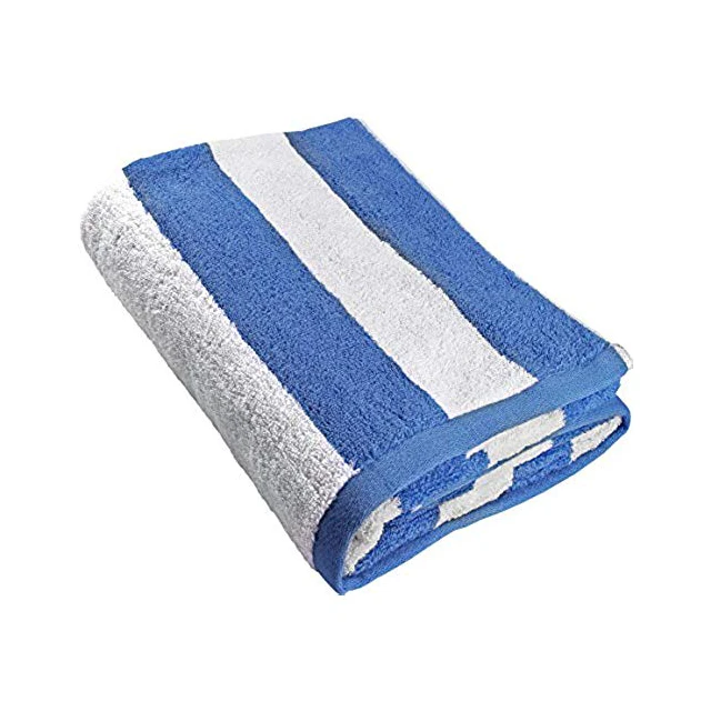 navy blue and white striped bath towels