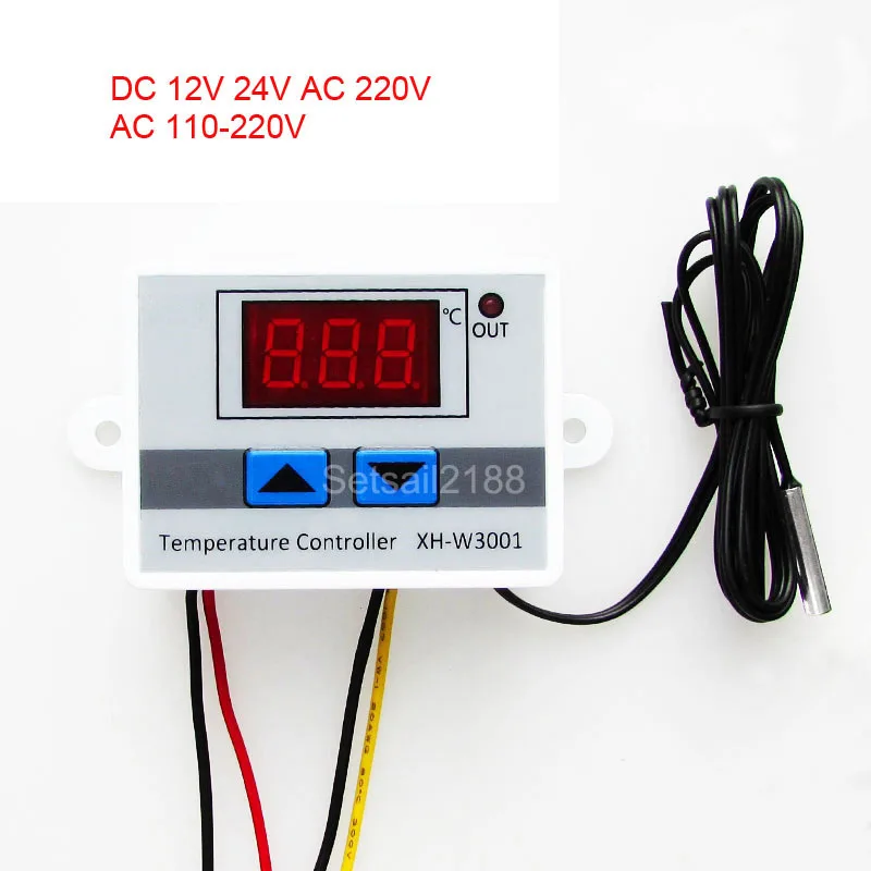Bonarty XH-W3001 Thermostat DC 24V 10A Digital Temperature Controller Heating/Cooling 