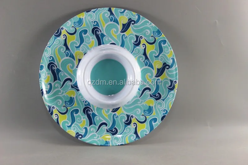 12 Inch Melamine Chip And Dip Tray With Bowl