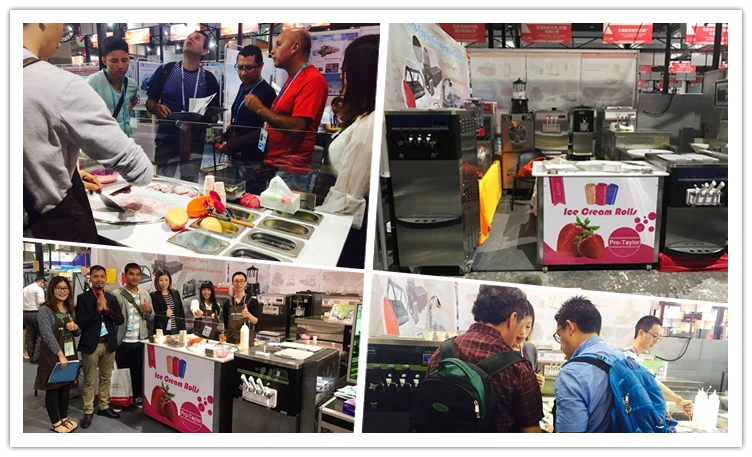 commercial with GN Pan thailand fry fried ice cream machine