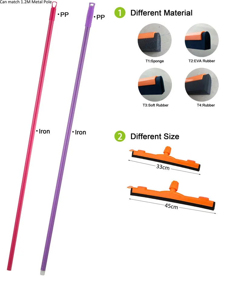 Good Quality Plastic Floor Wiper Squeegee With Cloth Container For Living Room Cleaning