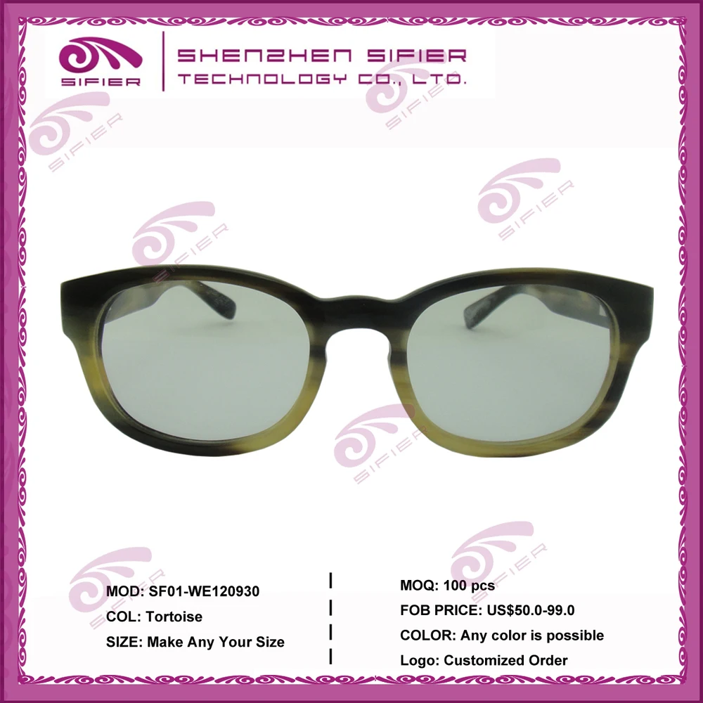 Lunettes De Soleil En Corne De Buffle Naturel USHAK – Lentes Polarisées Vertes, Monture Corne, Pour Homme