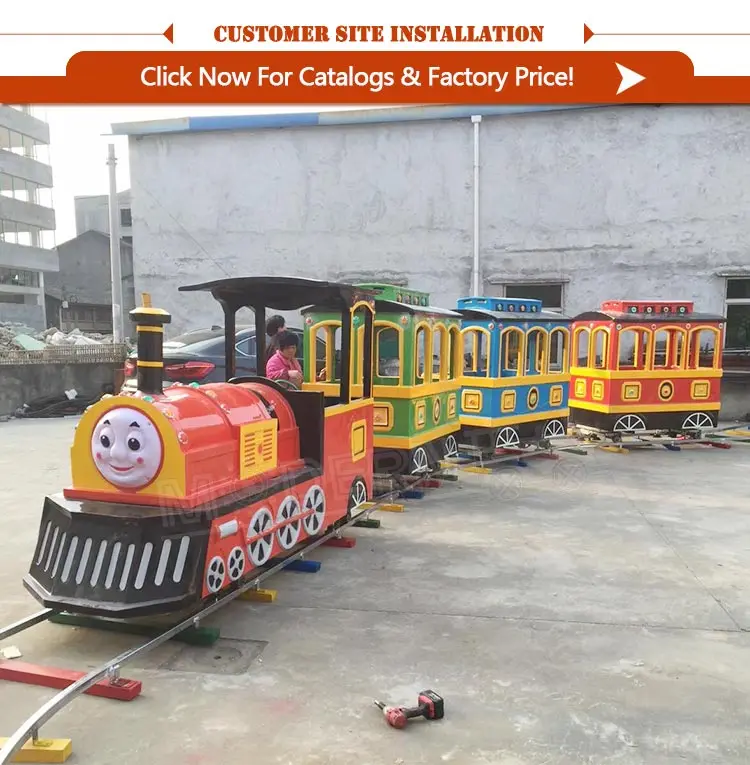 Amusement machine electric track train for sale