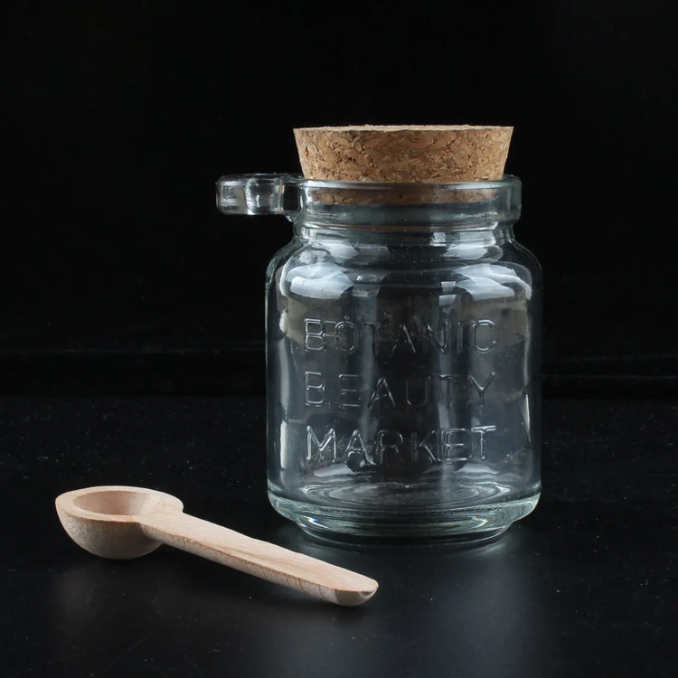 560g Salt Glass Jar With Cork And Spoon Buy 560g Salt Glass Jar With