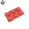 Amazon Hot Sale 6 Cavity Half Circle Silicone Mold For Making Delicate Chocolate Dessert Ice Cream Bombe Cake Soap Resin
