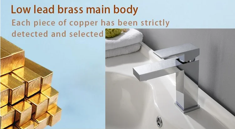 Basin sink faucet with filter cartridge Square column copper chrome single hole single handle Lifting basin faucet