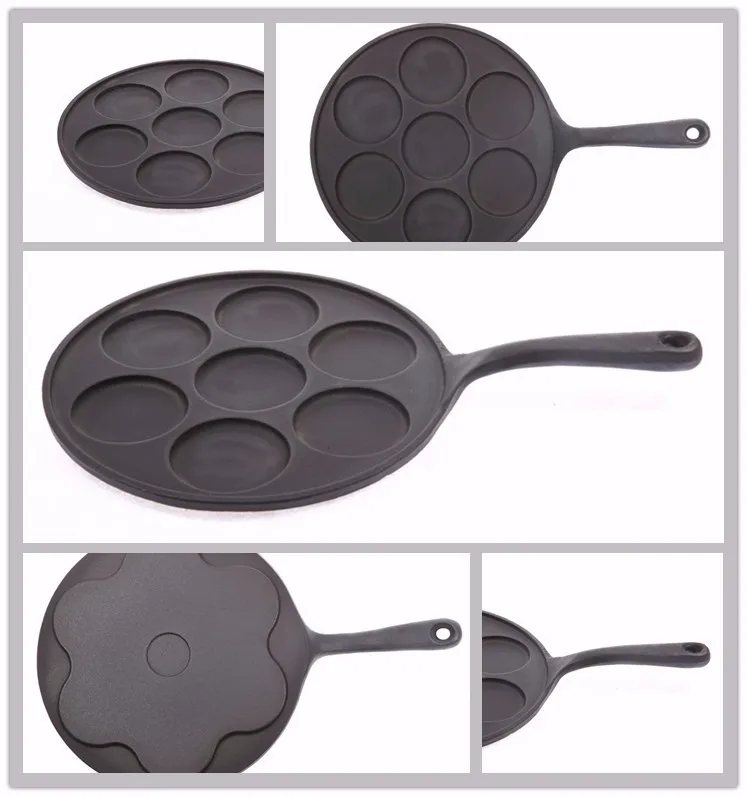 Cast Iron Pancake Pan - Seven Pancake Cavities - Buy Cast Iron Pancake ...