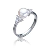 JZ01-7805 promotional charm handmade pearl silver open ring value pearl diamond ring