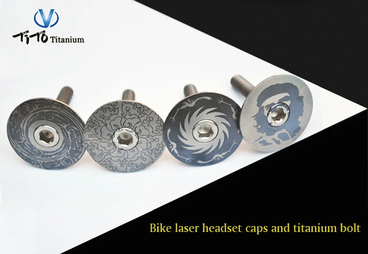 TiTo manufacturer titanium alloy bike laser headset caps and titanium bolt MTB road bike titanium bicycle parts cycling headsets