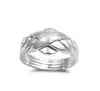925 sterling silver engagement & wedding ring 4 band ring puzzle ring for woman, man, boy and girl size 4-12