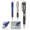 LED Light Side Slide Button to Retract Pen Slide Switch To Turn On/Off Light Rubber Grip Battery Ballpoint Pen