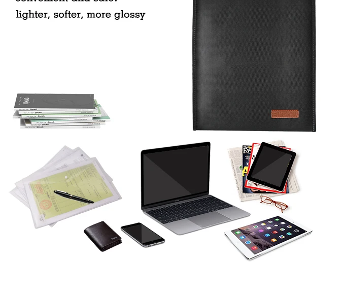 Fireproof bag fiberglass, fire resistant document bag Black