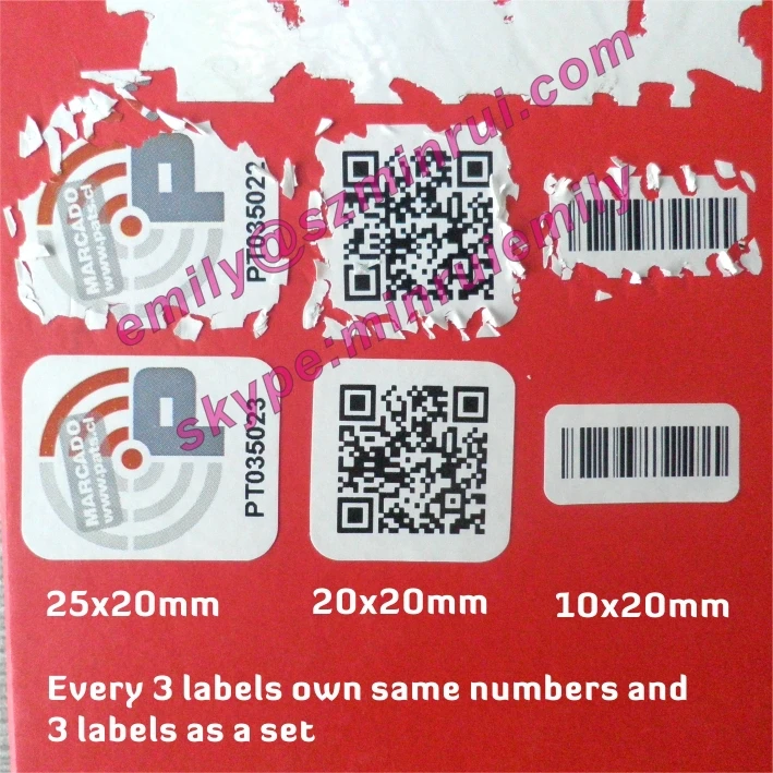Custom Destructible Tamper Proof Asset Labels With Qr Code,Antitheft