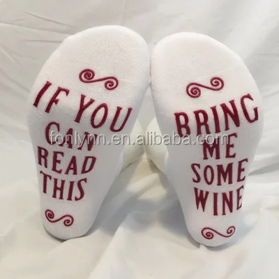 if you can read this gift Funny printing Ankle short novelty wine Socks