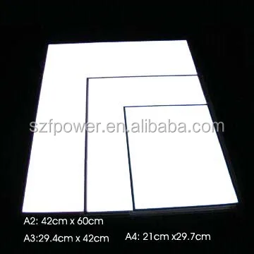 42cm x 59.4cm - Electroluminescent Paper A2 size Glow Foil Sheet EL Panel