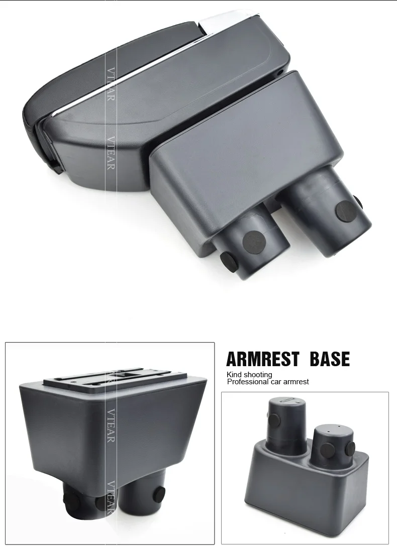 Vtear For Nissan Almera Armrest Usb Charging Heighten Double Layer