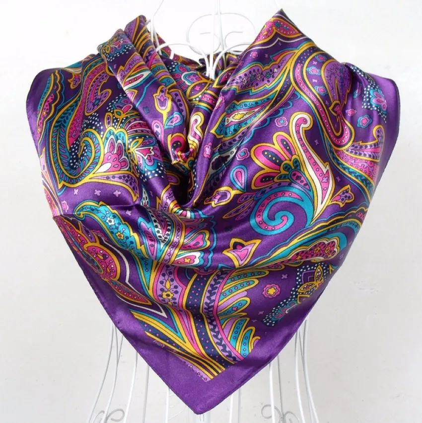 Chinese Printing Hand Silk Satin Square Scarf, View silk scarf