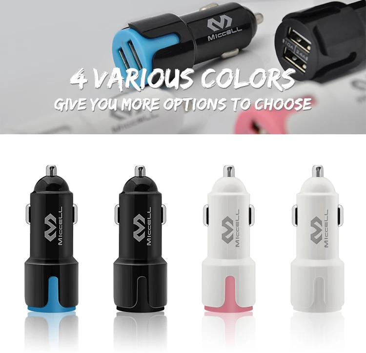 2.4A dual usb mobile phone charger car battery chargers