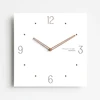 EMITDOOG 12"/14" Modern Design Wooden Square Clock Arabic Numerals Dial for Living Room Decoration