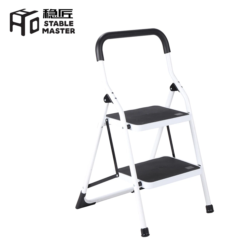 Sliding 2 Step 0.89m Safety Iron Folding Ladder With Rubber Feet For
