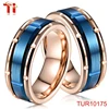 Dongguan Aohua Jewelry TUR10175 wholesale Cross & brush stainless steel tungsten carbide muslim men ring IP rose gold blue
