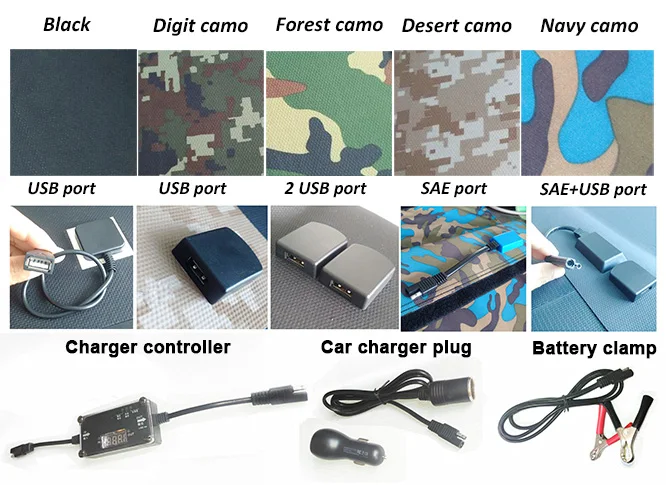Flexible solar panel in amorphous cells solar blanket in RED