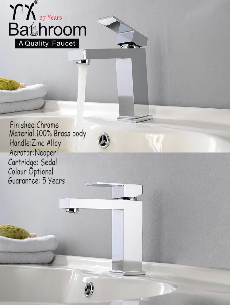 Basin sink faucet with filter cartridge Square column copper chrome single hole single handle Lifting basin faucet