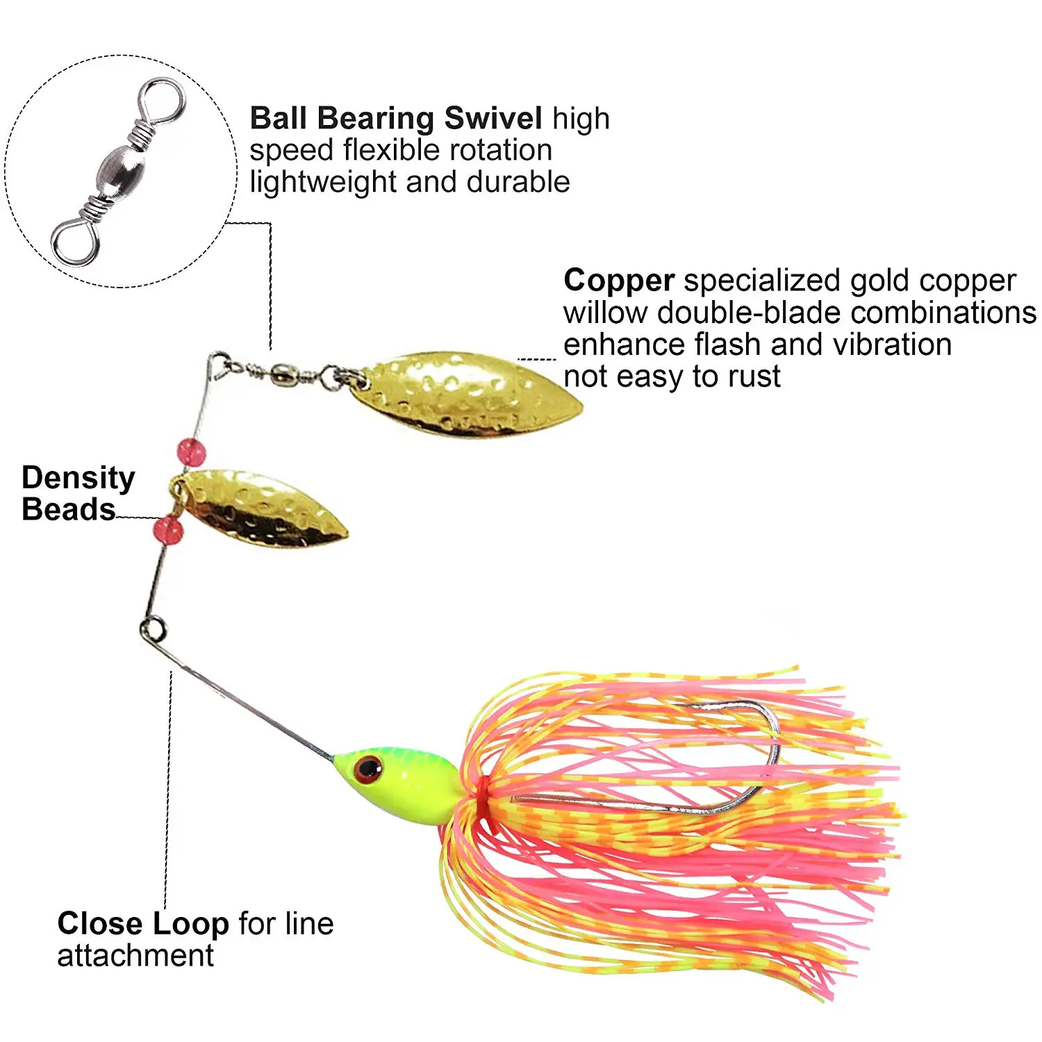 6pcs/set New Type Spinner Fishing Lure With Brass Fishing Spoon Metal