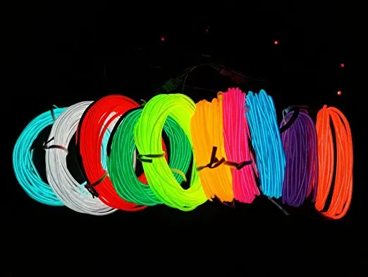 3M 9.6ft Flexible Neon Light EL Wire Rope Tube + Controller Amazingly Bright New Generation of Micro LEDs for Indoor and Outdoor