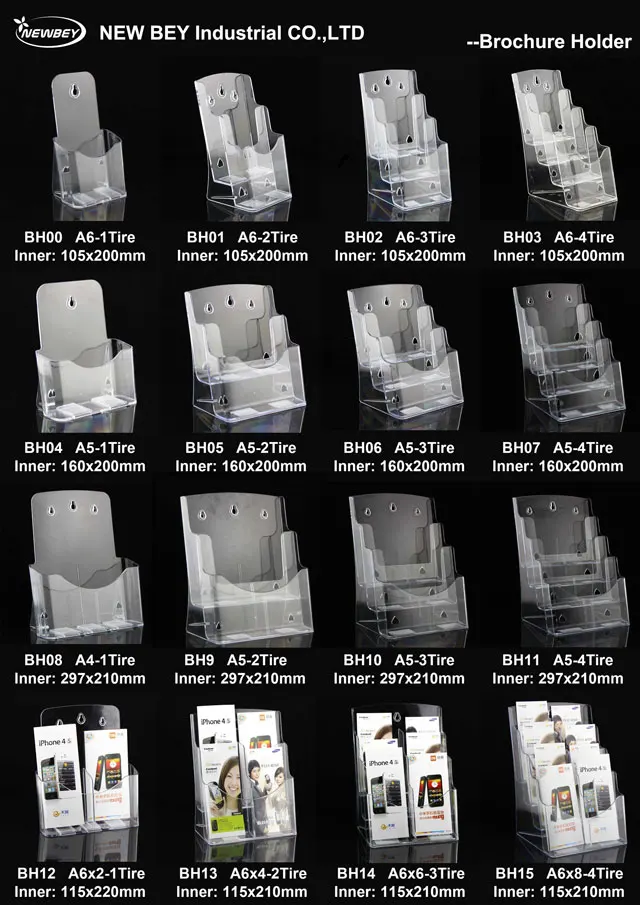 Wall Mount Clear Acrylic A4 Paper Sheet Brochure Holder With Lid Buy