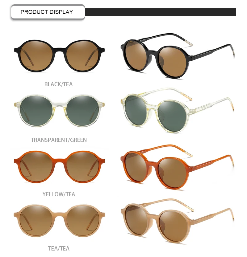 Trendy PC Material Oval Frame Women TAC Polarized Men Retro Sunglasses