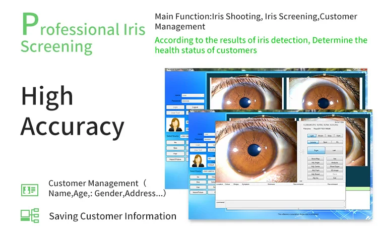best body scanner machine spanish biometric eye iris iridology iriscope camera/cameras equipment for health digital analysis