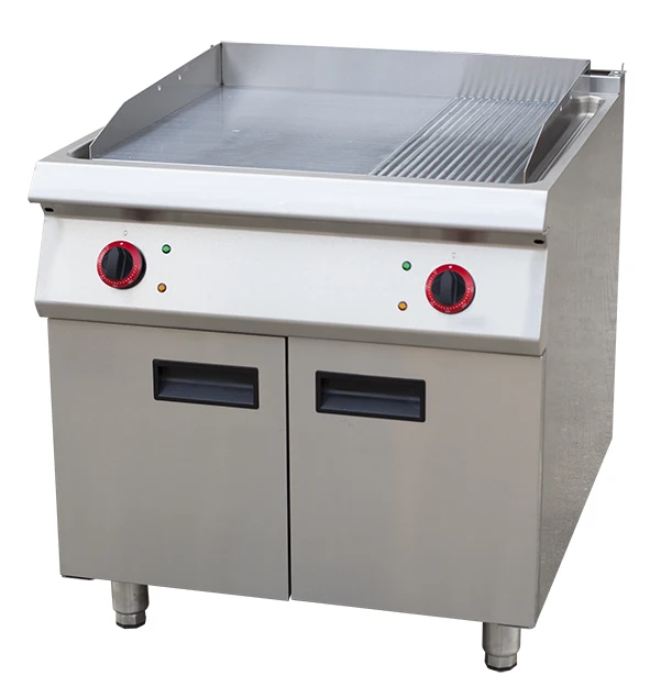 Hotel Equipment Commercial 2/3 Grill Hot Plate And 1/3 Grooved Electric