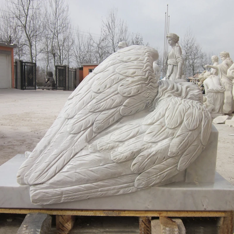 Funeral Use Cemetery Sad Lying Angel White Marble Statue