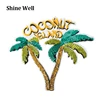 High quality low price tropical style coconut tree pattern sequined embroidery patch