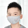 Wholesale Thin Style Slub Cotton PM2.5 Kids Mouth Face Mask with Breather Valve with two Filters for Girl Boy