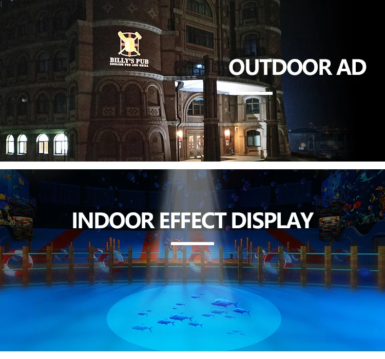 100W big glass outdoor waterproof rotating gobo projector on the wall