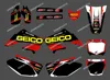 (0015 GEICO ) TEAM GRAPHICS & BACKGROUNDS kits FOR HONDA CR125 CR250 2002 2003 2004 2005 2006 2007 2008 2009 2010 2011 2012