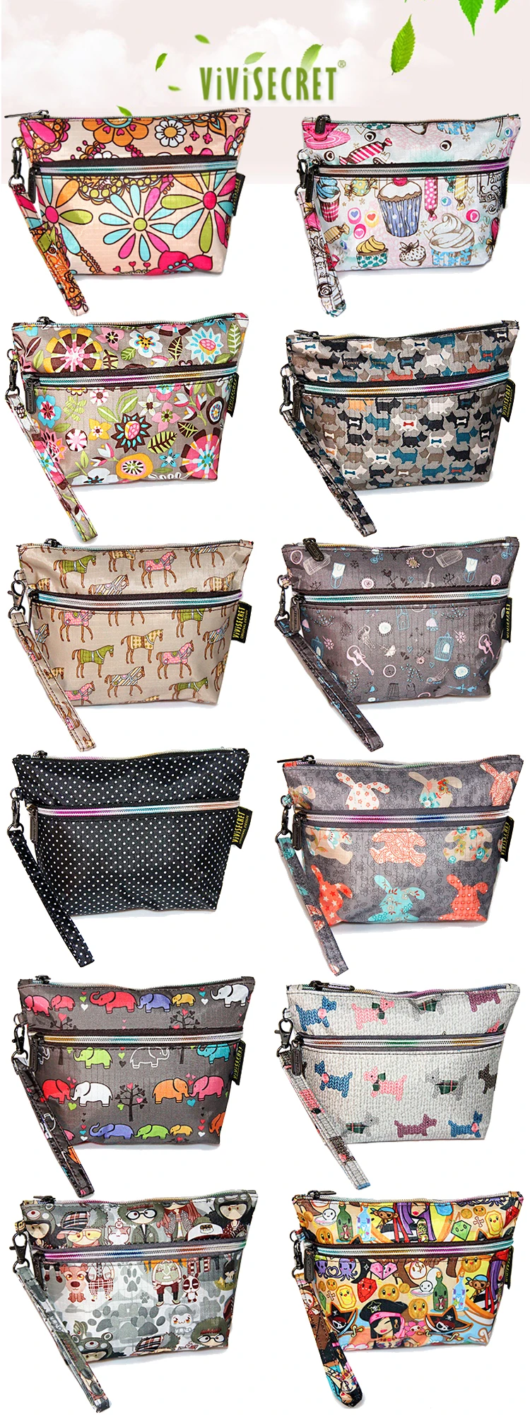 Guangzhou eco-friendly wholesale sublimation makeup bag travel toiletry bag promotional fashion nylon custom print cosmetic bag