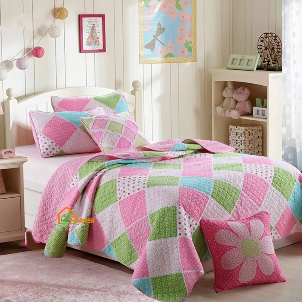 Buy Hnnsi Girls Flower Kids Quilt Bedspread Set Queen Size 3pcs 100 Cotton Girls Comforter Kids Bedding Sets Kids Girls Bed Sheet Sets Queen Pink Floral In Cheap Price On Alibaba Com