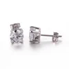 AAAAA Top Quality Round White Cubic Zirconia Diamond Classical Silver Stud Earrings for Men Women